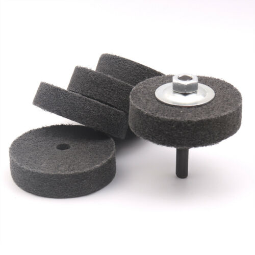 Drill Arbor Adapter for Buffing Grinding wheels + 6pcs 75mm Fiber Wheel Pad Mop