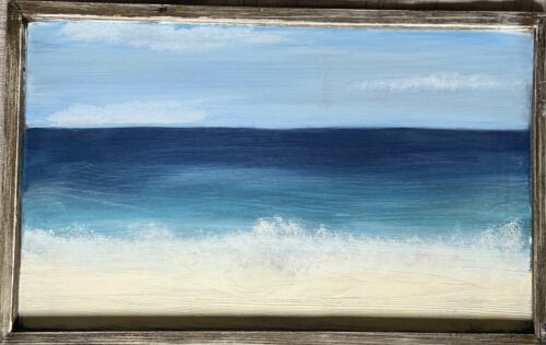 Beautiful Wooden Beach Painting - Original