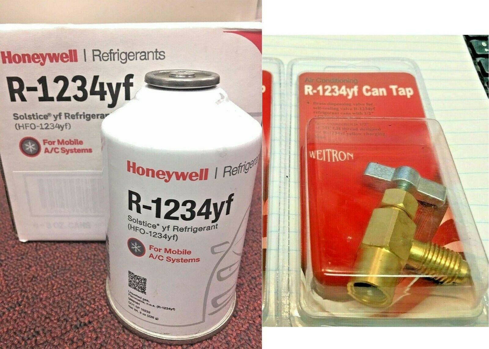 R1234yf Refrigerant Honeywell, 8 oz Solstice® yf, FREE CAN TAP, FREE SHIPPING