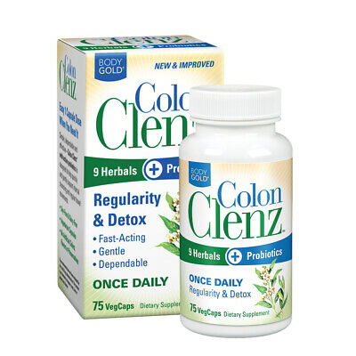 BodyGold Colon Clenz Regularity & Detox Formula | Once Daily | 75ct, 75 Serv.